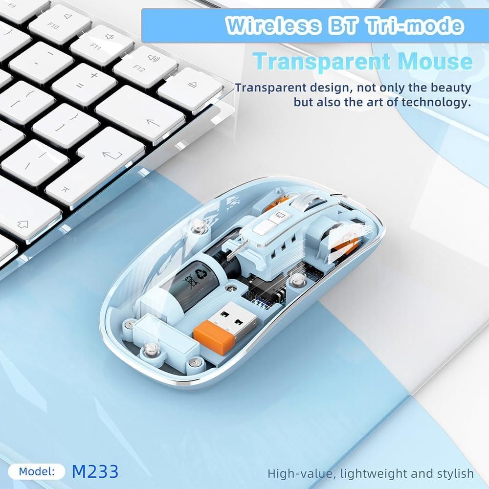 Wireless Bluetooth Lightweight, Rechargeable, Transparent Mouse