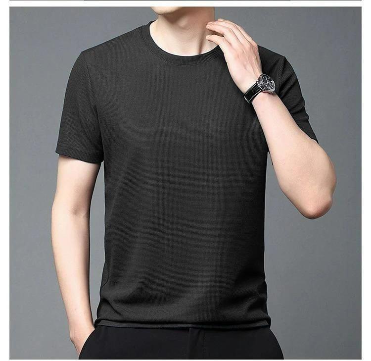 Stretchable Solid Half Sleeves Men's Round Neck T-Shirt (Pack Of 5)