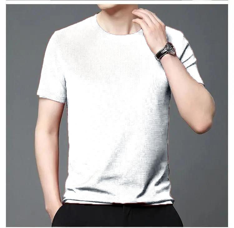 Stretchable Solid Half Sleeves Men's Round Neck T-Shirt (Pack Of 5)