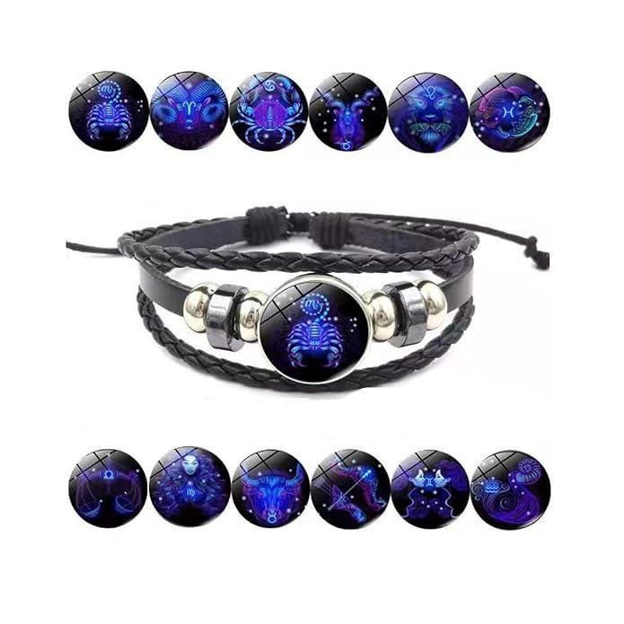 Stylish Zodiac Adjustable Leather Bracelet