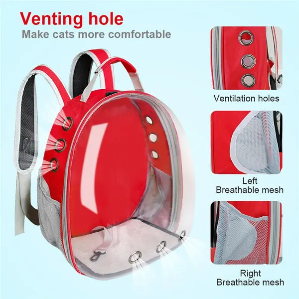 Pet Cat, Small Dog Carrying Bag Pet Backpacks Breathable Portable and Transparent