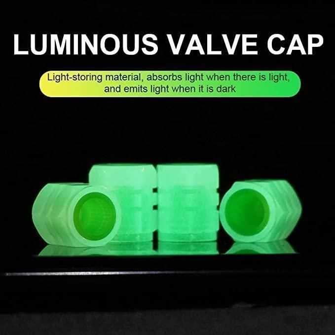 Luminous Glow Car/bike/cycle Tire Valve Cap (Pack of 4)