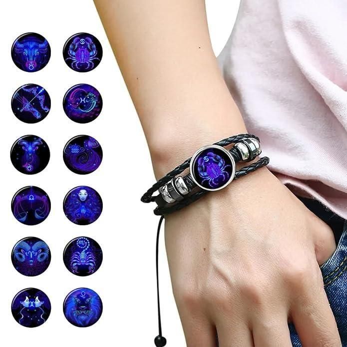 Stylish Zodiac Adjustable Leather Bracelet