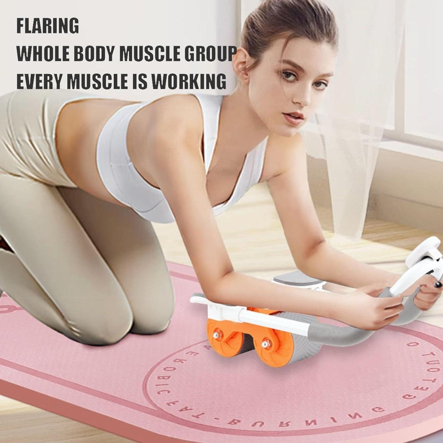 Abdominal Exercise Roller - Automatic Rebound Workout Wheels with Timer