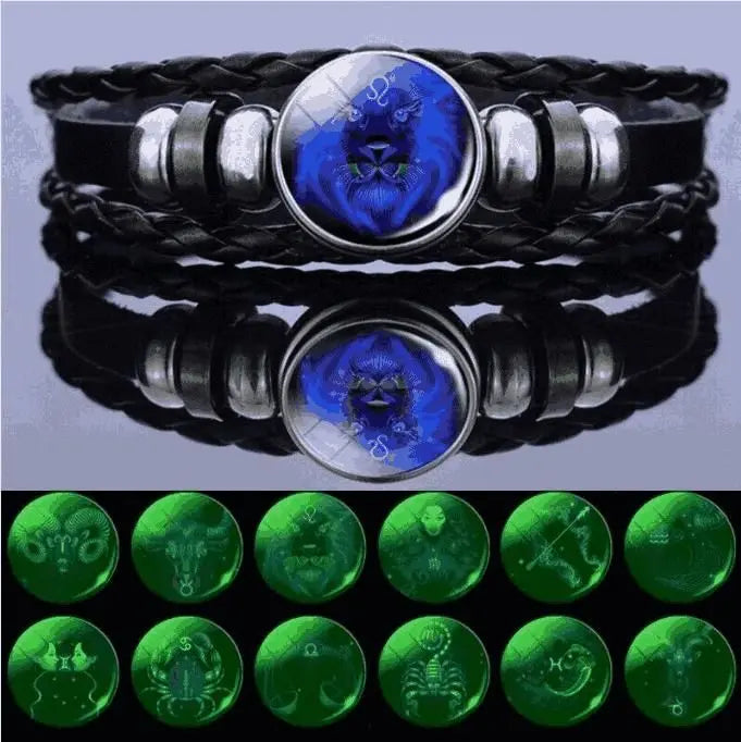 Stylish Zodiac Adjustable Leather Bracelet