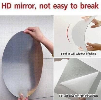 Premium 3D Mirror Sticker Oval Shape (Pack of 2)