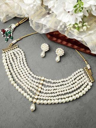 Pearl Choker Necklace Set for Women