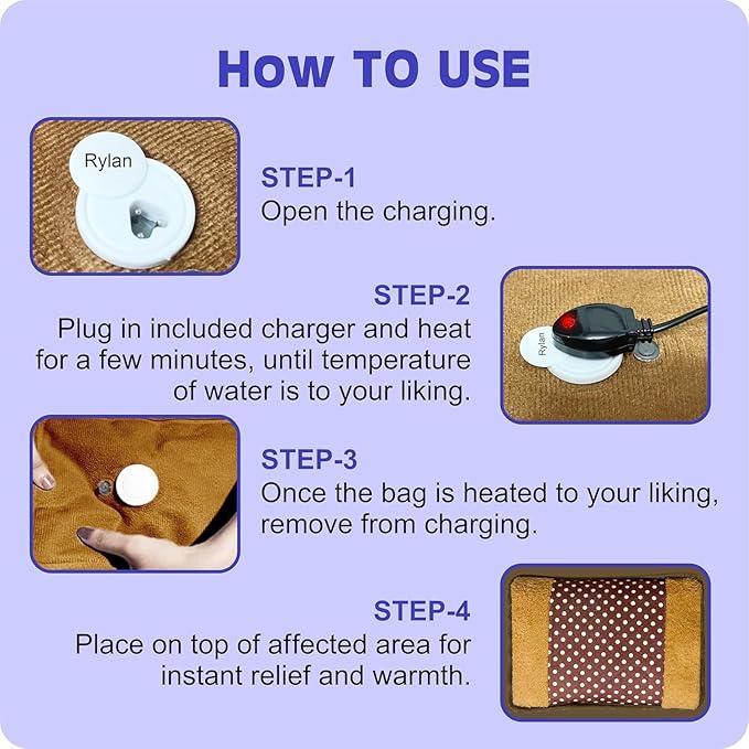 THOE™ Premium Electric velvet heating bag, hot water bags for pain relief