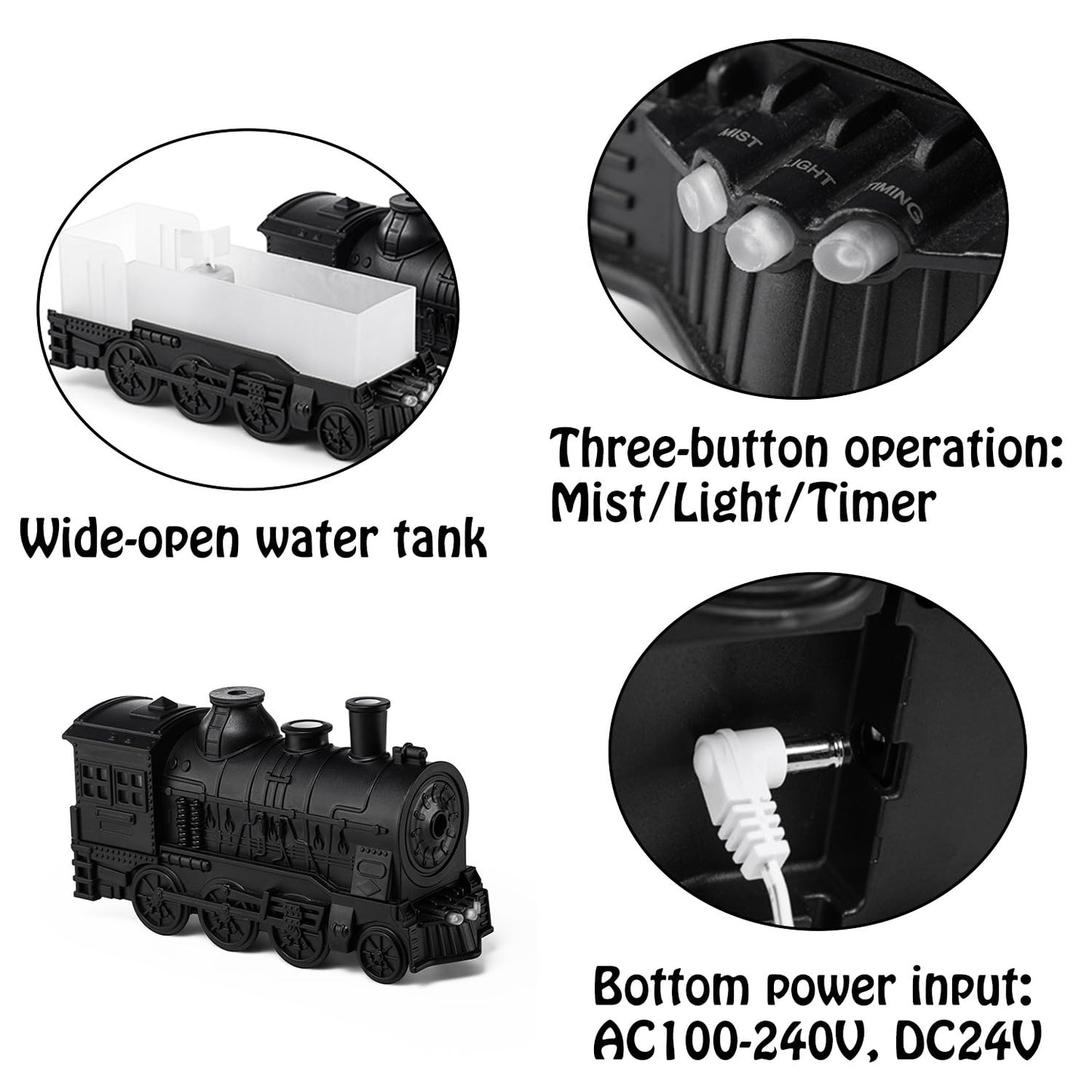 Retro Train Portable Mini Humidifier β Perfect for Bedroom & Living Room