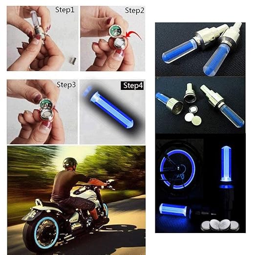 THOX™ Led Flash Light Lamp Wheel Valve Sealing Caps (Pack Of 2)