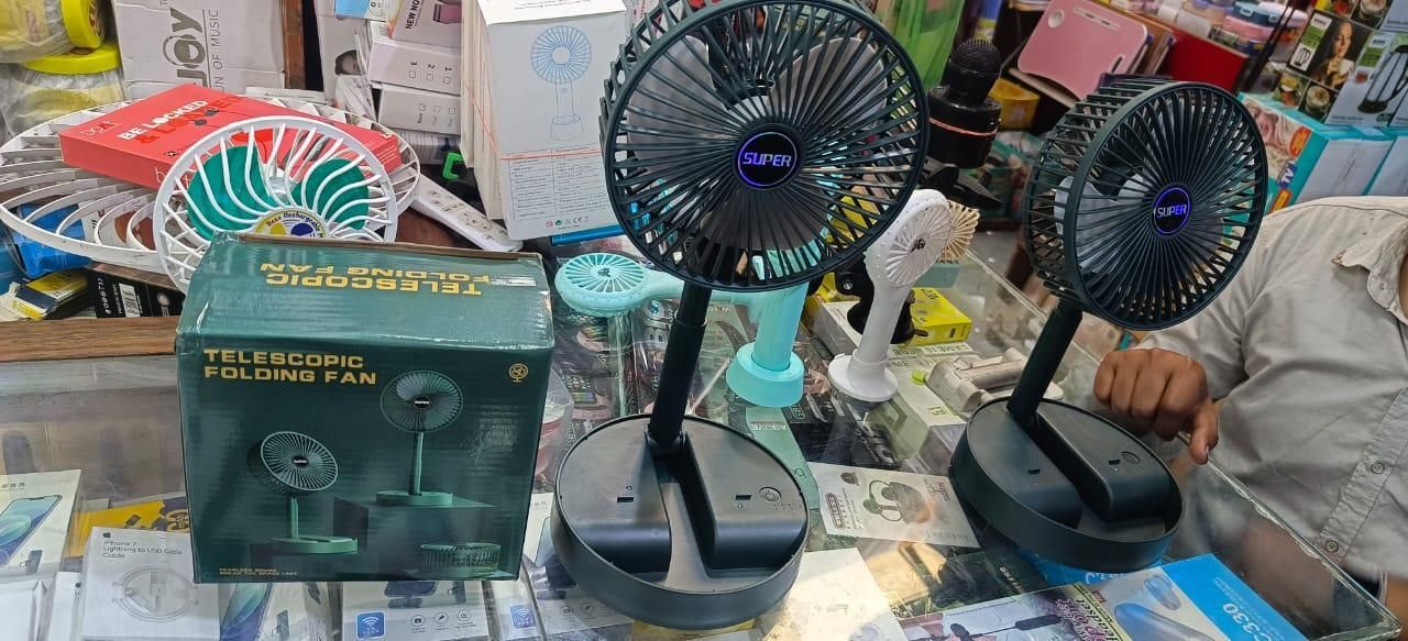 Adjustable Height Telescopic Rechargeable Pedestal Fan