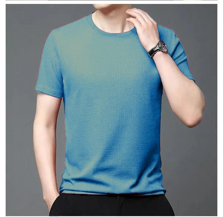 Stretchable Solid Half Sleeves Men's Round Neck T-Shirt (Pack Of 5)