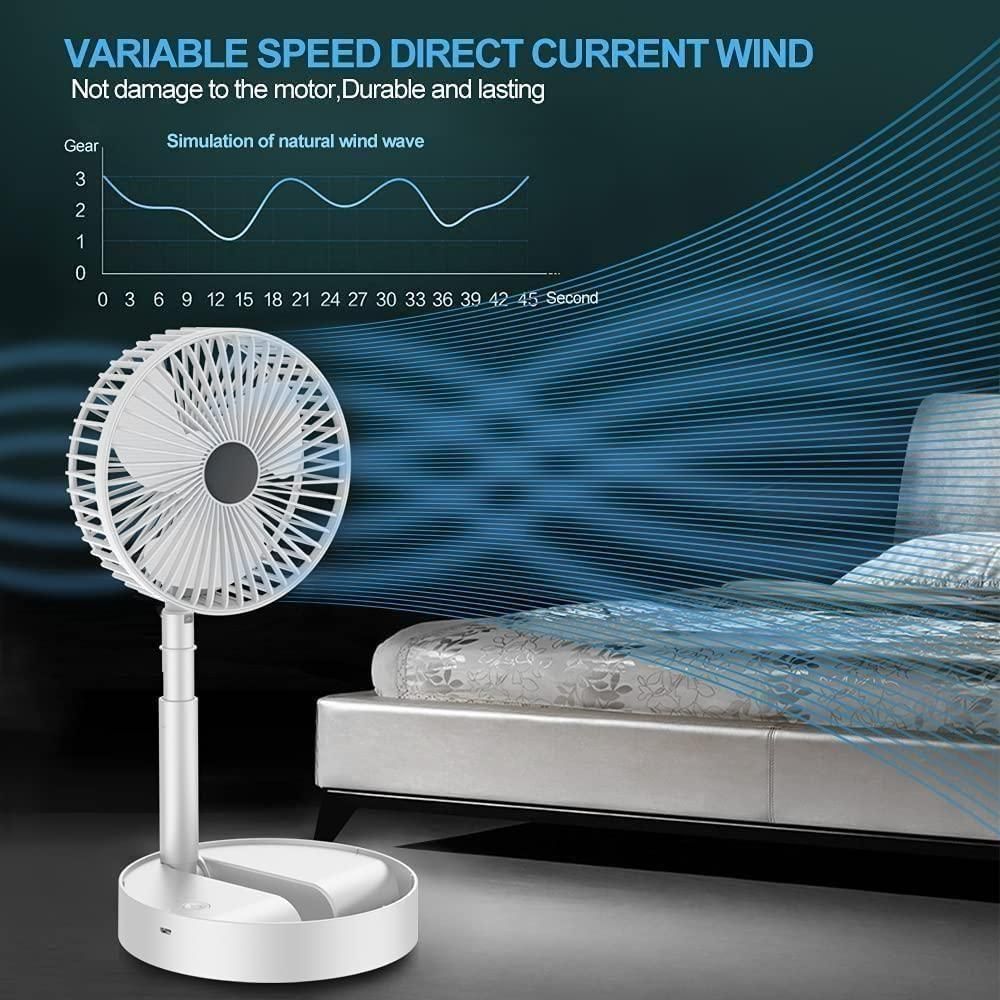 Adjustable Height Telescopic Rechargeable Pedestal Fan