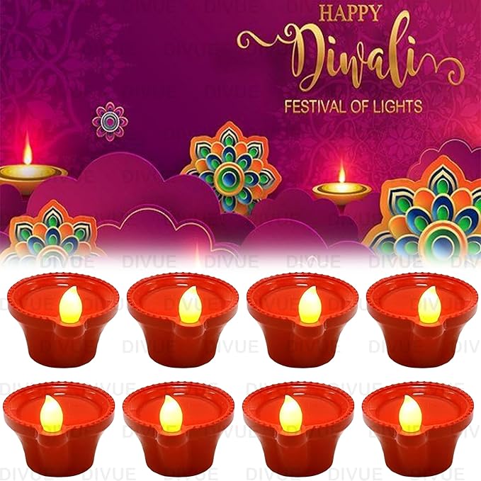 LED Light Water Sensor Diyas with, Ambient Lights for Diwali, Festivals