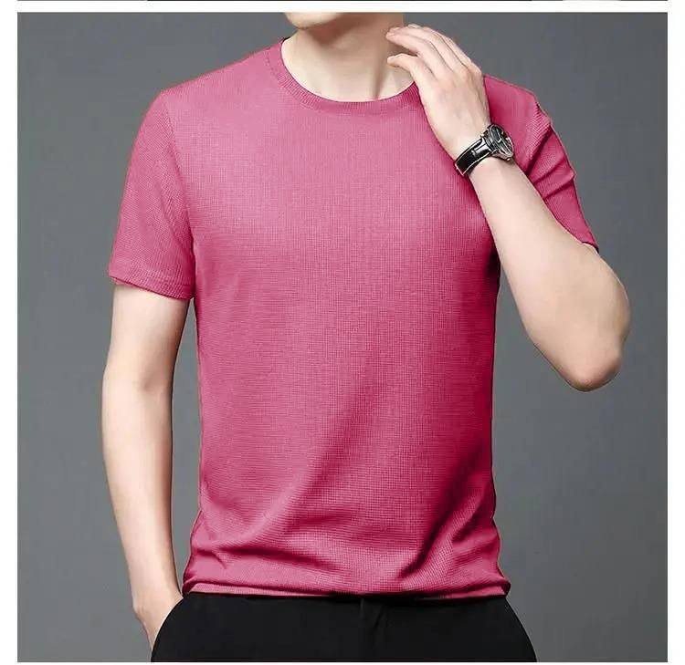 Stretchable Solid Half Sleeves Men's Round Neck T-Shirt (Pack Of 5)