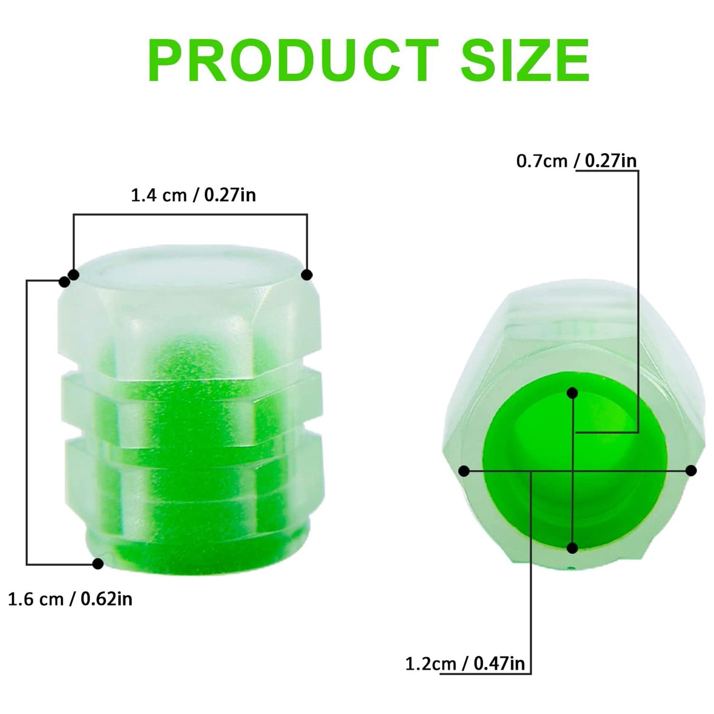 Luminous Glow Car/bike/cycle Tire Valve Cap (Pack of 4)