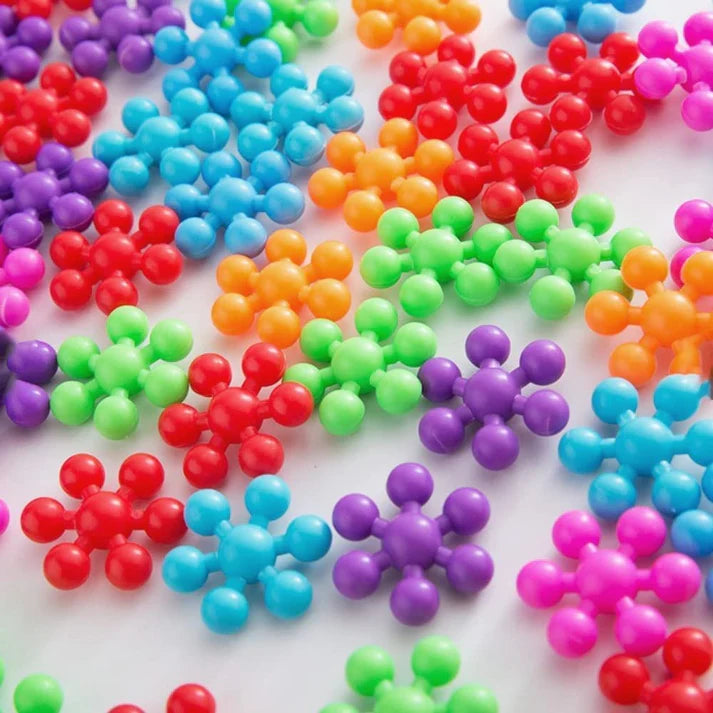 Star Shaped Interlocking Blocks Colorful Star Building Blocks (100 Pcs Set)