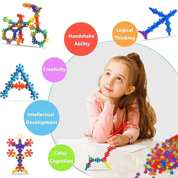 Star Shaped Interlocking Blocks Colorful Star Building Blocks (100 Pcs Set)