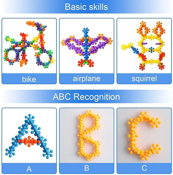 Star Shaped Interlocking Blocks Colorful Star Building Blocks (100 Pcs Set)