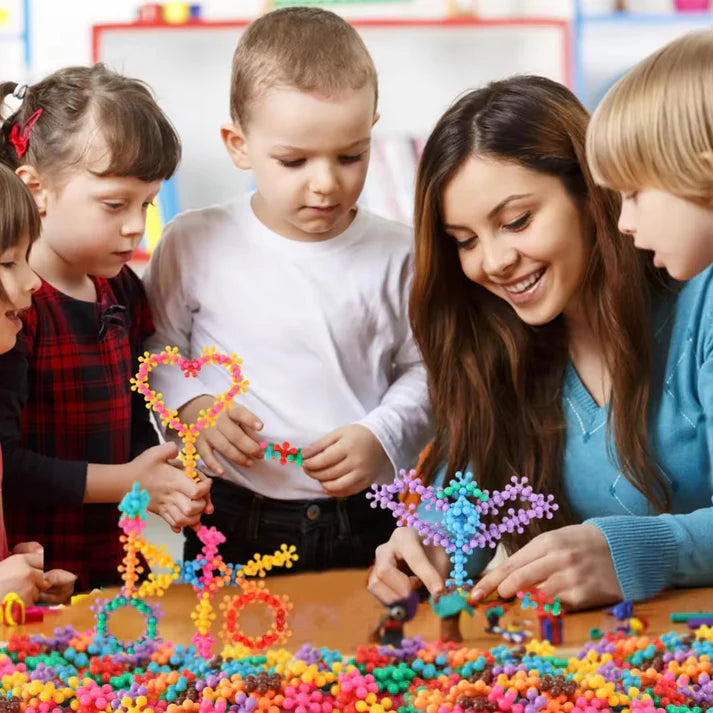 Star Shaped Interlocking Blocks Colorful Star Building Blocks (100 Pcs Set)
