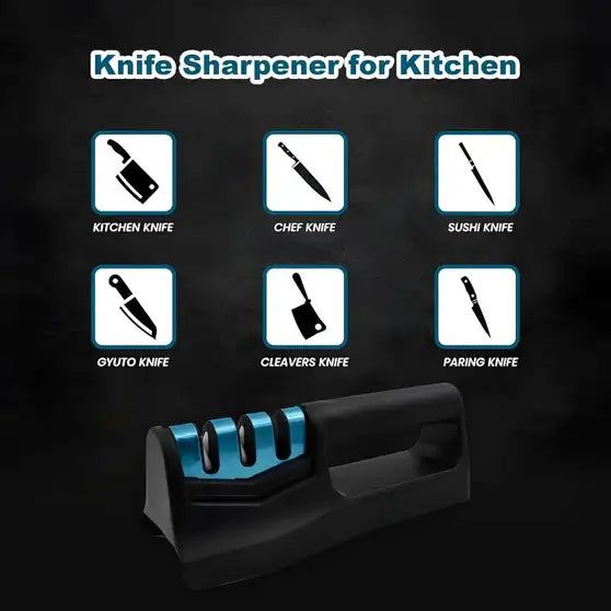 BladePro™ Premium Handheld 3-Step Knife Sharpener for Kitchen