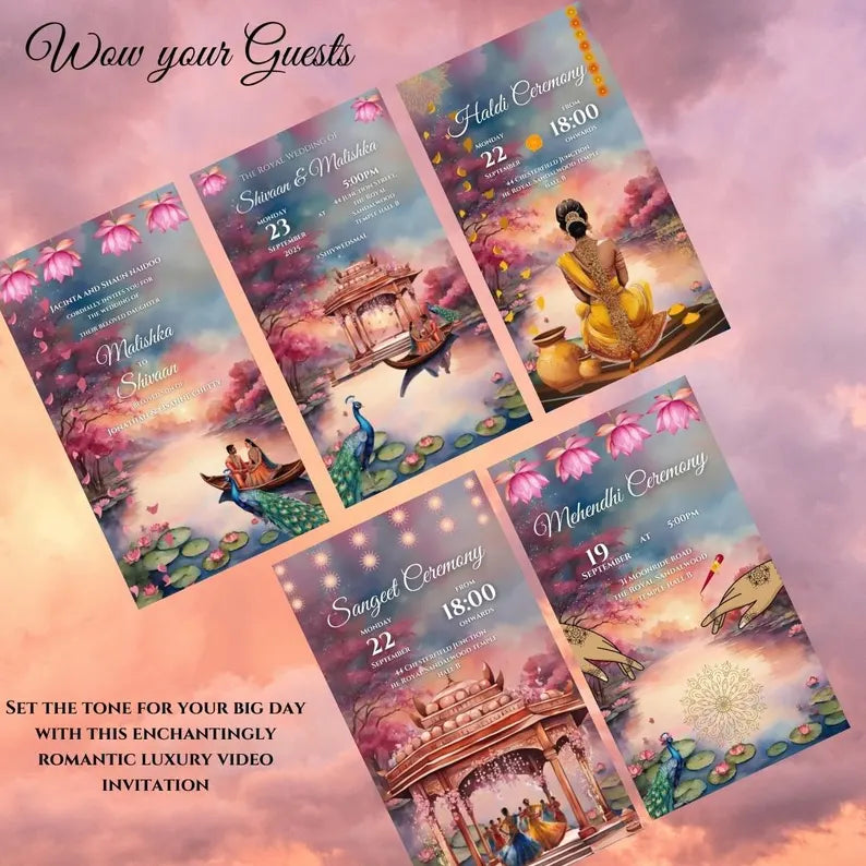 Editable Luxury Indian Wedding Video Invitation Template – Canva Template