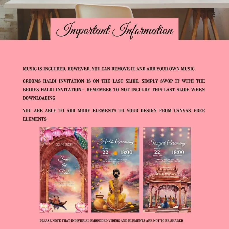 Editable Luxury Indian Wedding Video Invitation Template – Canva Template