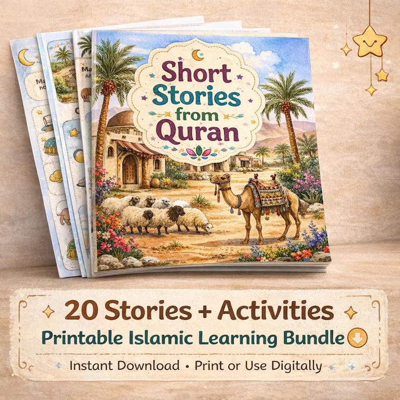 Islamic Kids Quran Stories Activity Book | Printable Learning Bundle (Digital Download)