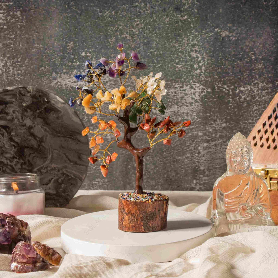 7 Chakra Natural Gemstone Crystal Tree