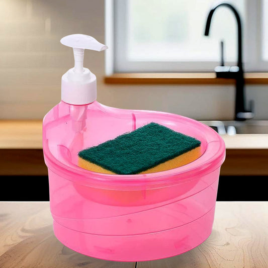 Double Layer Liquid soap Dispenser with Pump and Sponge