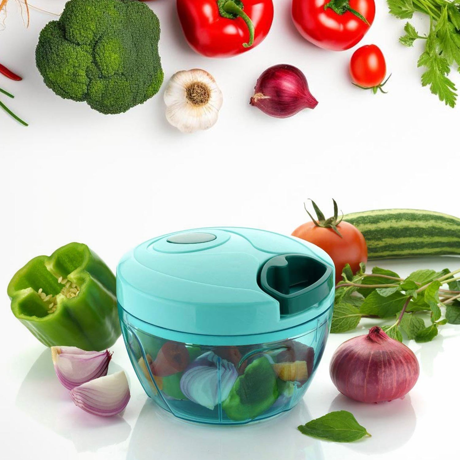 Compact manual food chopper for effortless chopping