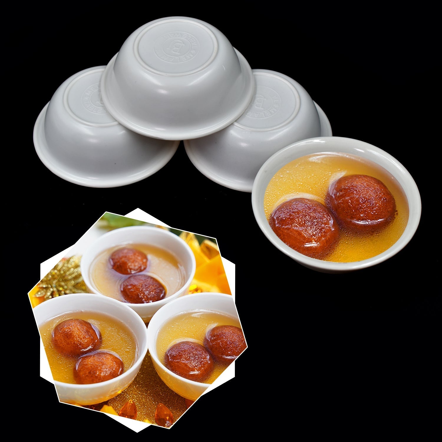 Versatile 5-piece pudding set.