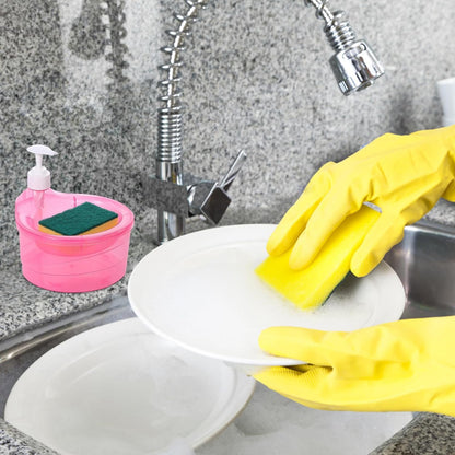 Double Layer Liquid soap Dispenser with Pump and Sponge