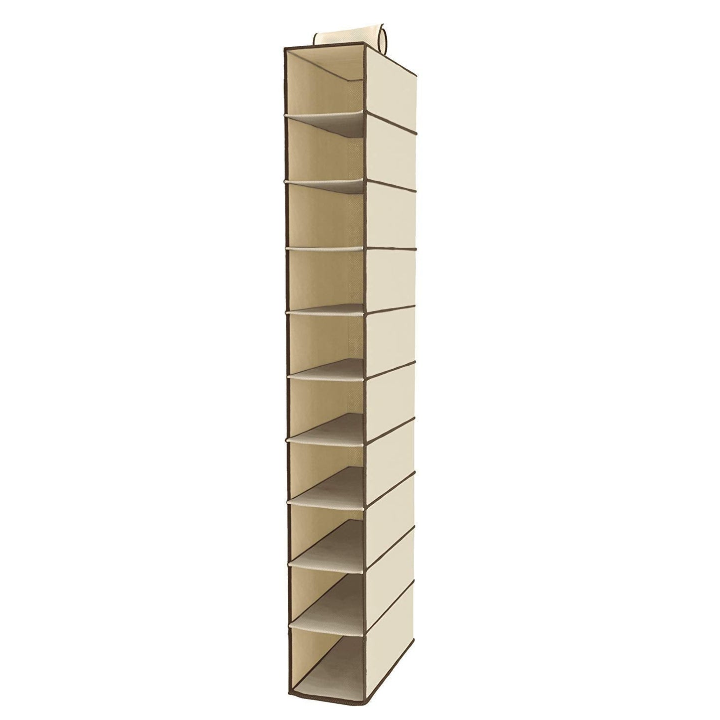 Multipurpose wardrobe organizer with 10 tiers.