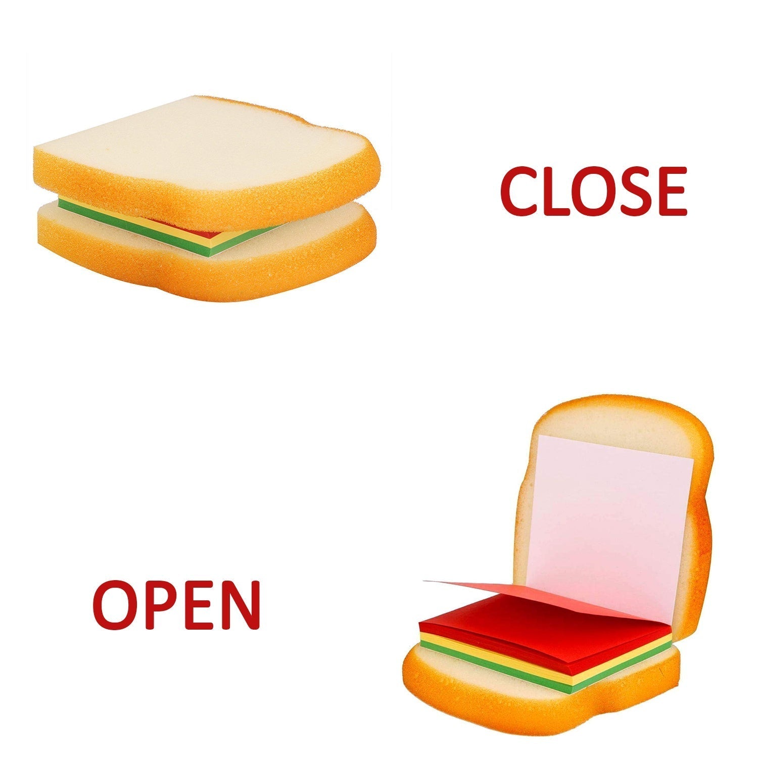 Unique sandwich-shaped memo pads, multicolor sticky notes