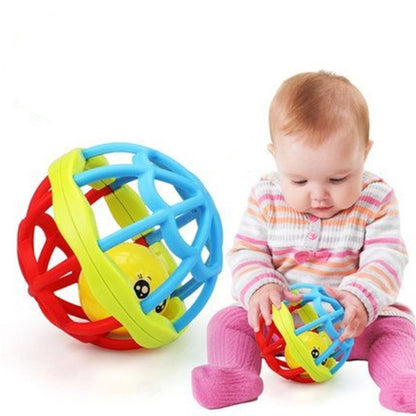 Three-piece set of baby rattles designed for interactive play and motor skill development.