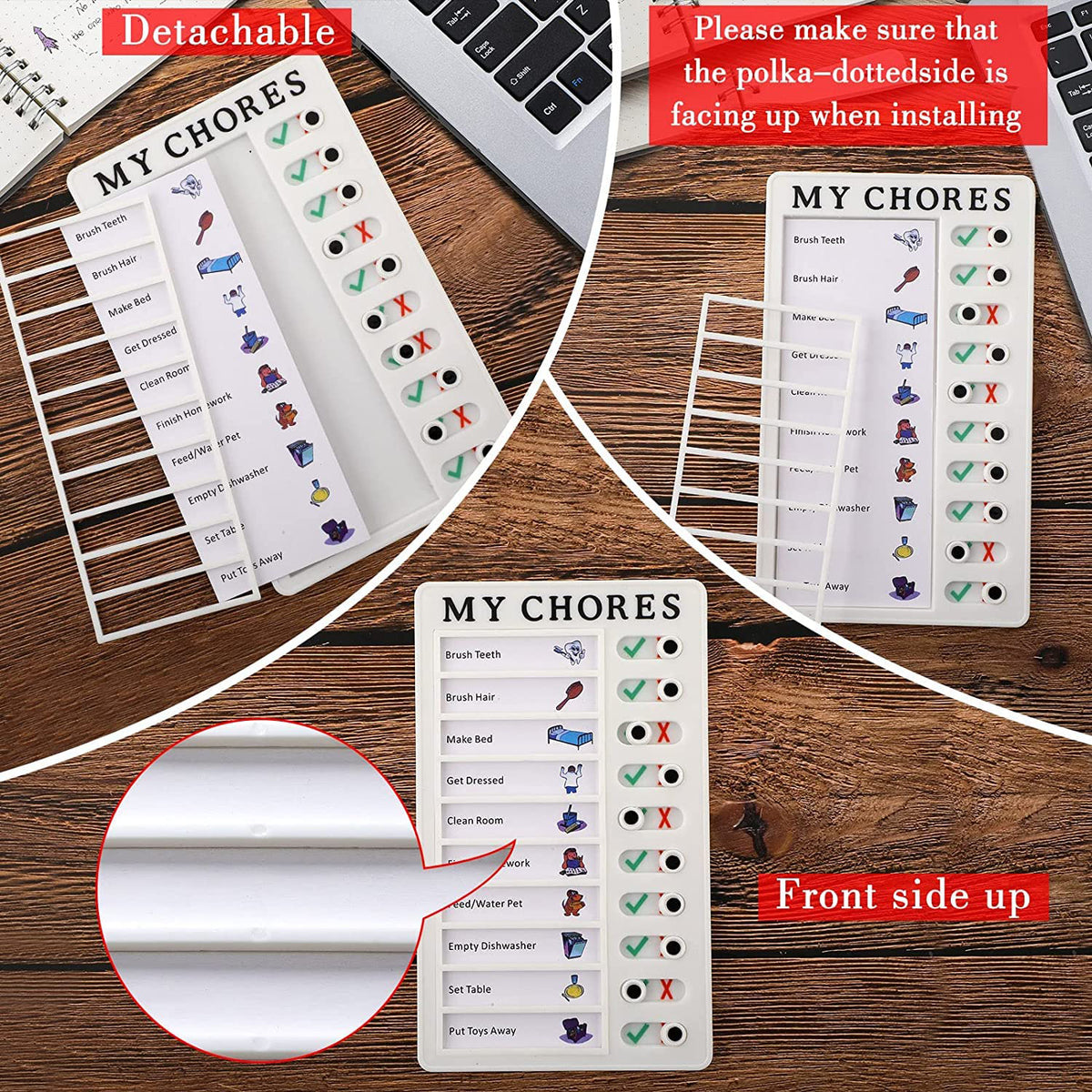 4448 Portable My Chores Home Note Board Management Planning Memo Boards Reminding Time. (Size - 20x12cm)
