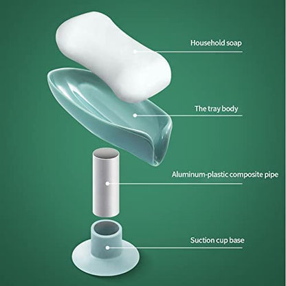 Self Draining Soap Holder for Bathroom Leaf Shape Soap Tray