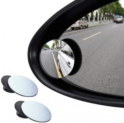 THOX™ Premium Blind Spot Round Wide-Angle Adjustable Convex Rear View Mirror (Pack of 2)
