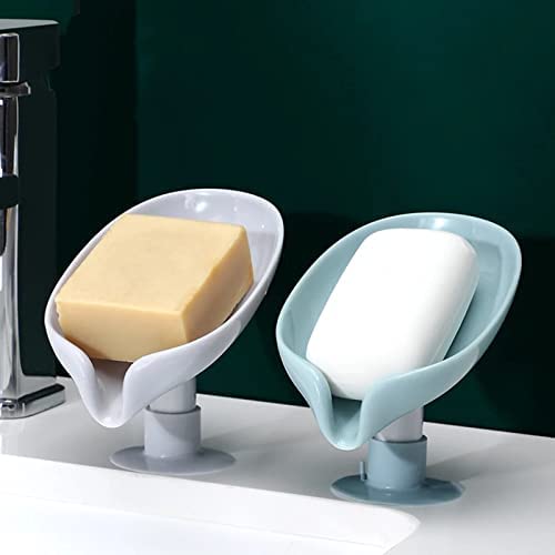 Self Draining Soap Holder for Bathroom Leaf Shape Soap Tray