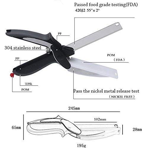 Stainless Steel 4 In 1 Clever Cutter Black