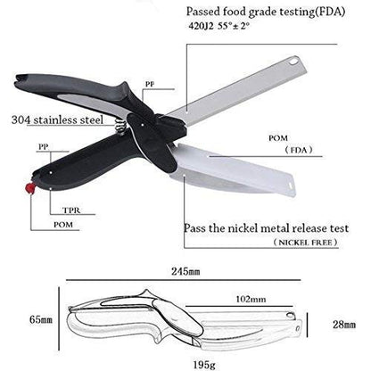 Stainless Steel 4 In 1 Clever Cutter Black
