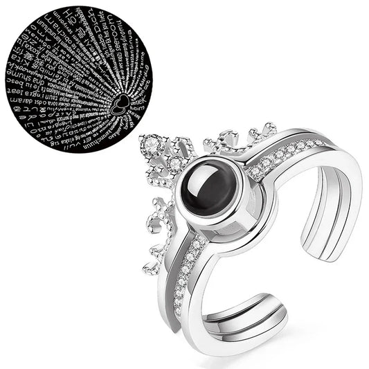 I Love You In 100 Languages Adjustable Ring (Assorted Color)