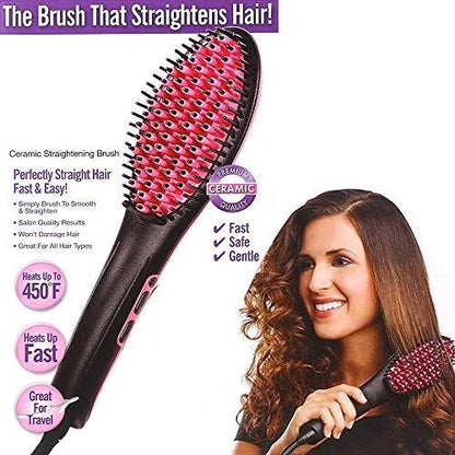 Ceramic hair straightener with quick heat-up feature.