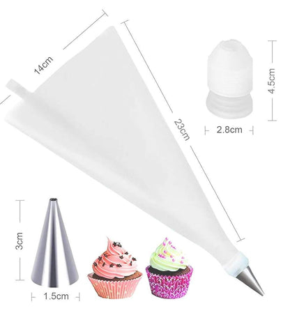 Cake decorating set, 12 pieces, with basting brush.