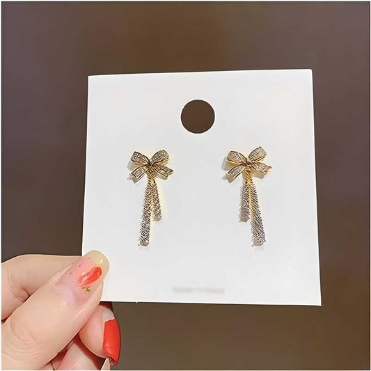 Bow Earrings Luxury Crystal Pendant
