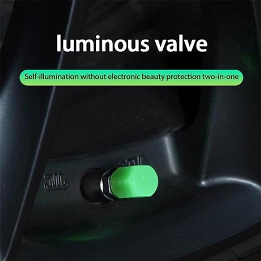 Luminous Glow Car/bike/cycle Tire Valve Cap (Pack of 4)