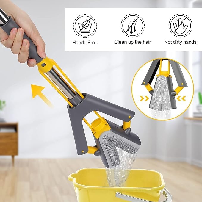 Floor Cleaning Foldable Squeeze Sponge Mop