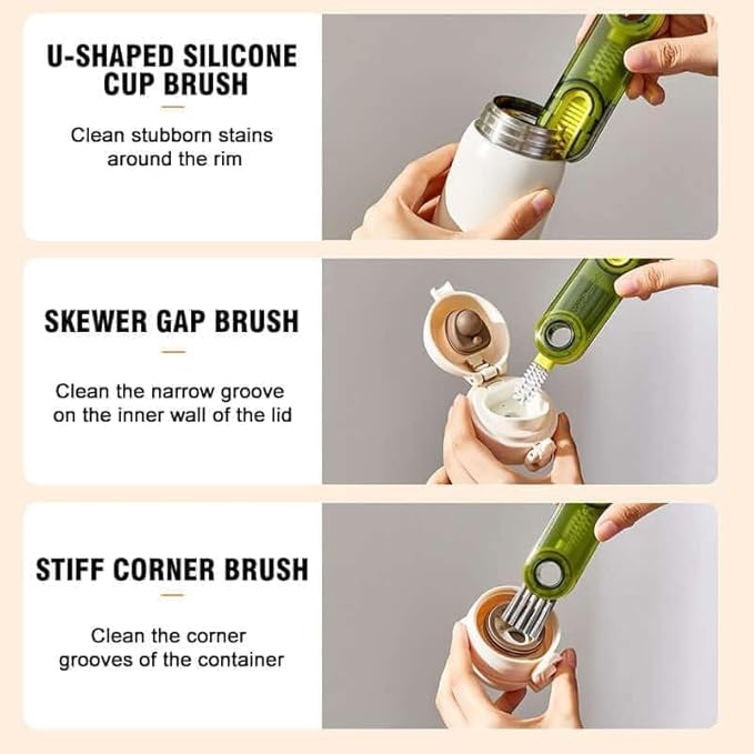 360° Rotating 3 in 1 Multifunctional Cleaning Brush, Bottle Cleaning Brush, Cup Cleaner Brush