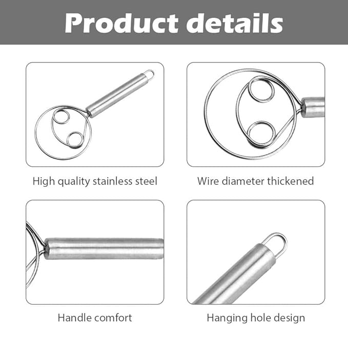 Premium Stainless Steel Dough Whisk